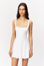 Leila Tank Mini Dress in White