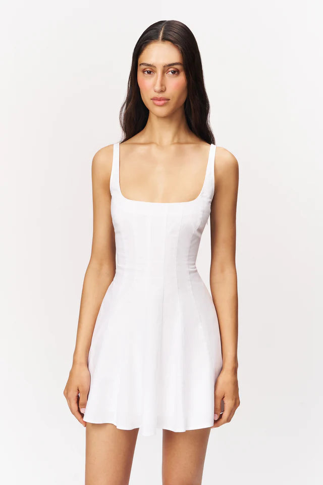 Leila Tank Mini Dress in White