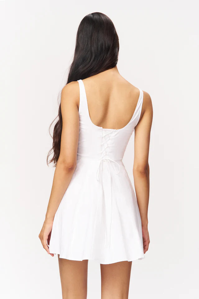 Leila Tank Mini Dress in White