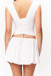 Leila Mini Skirt in White