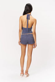 Sloan Short in Navy Polka Dot