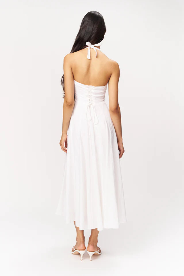 Leila Halter Dress in White