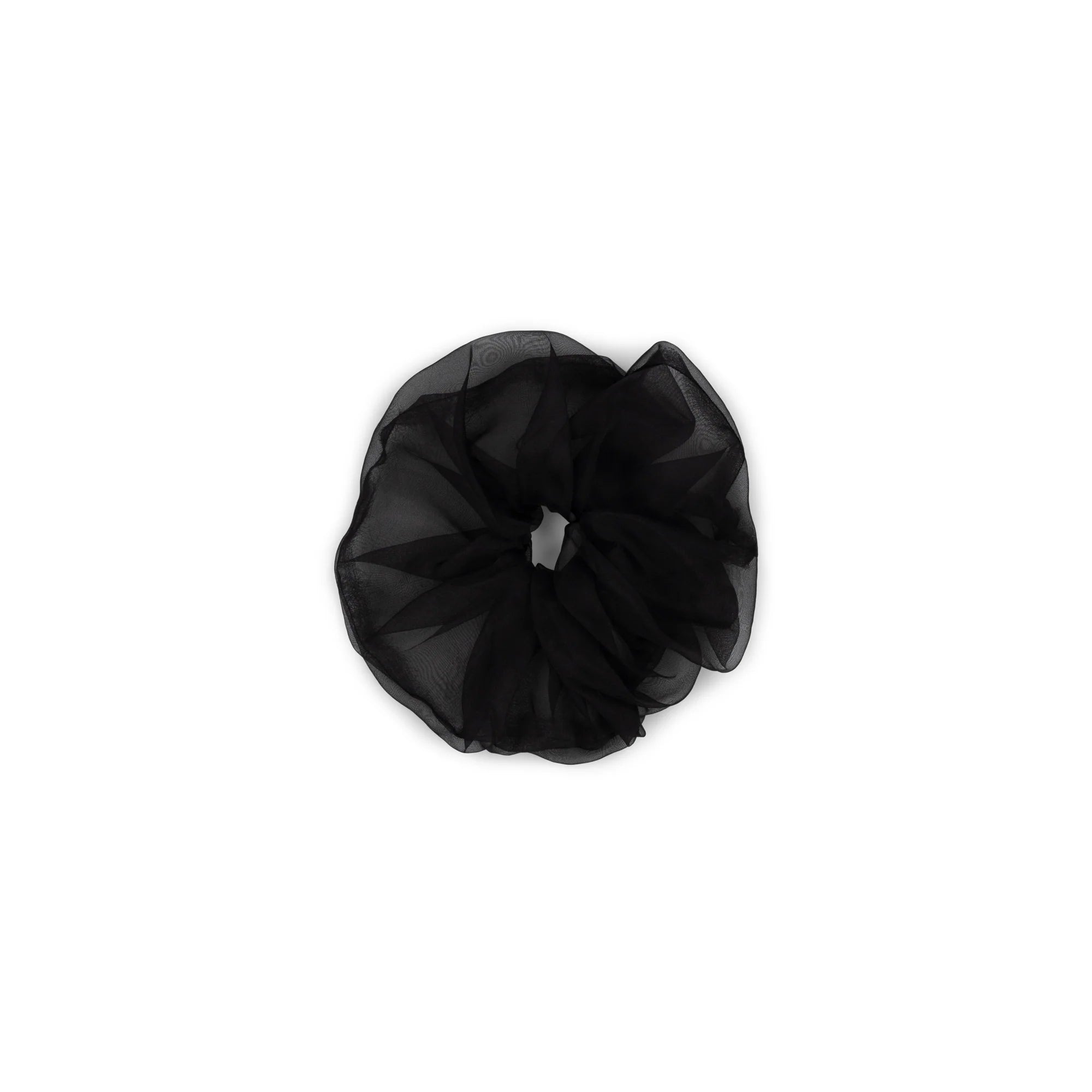 Organza Silk Scrunchie in Black