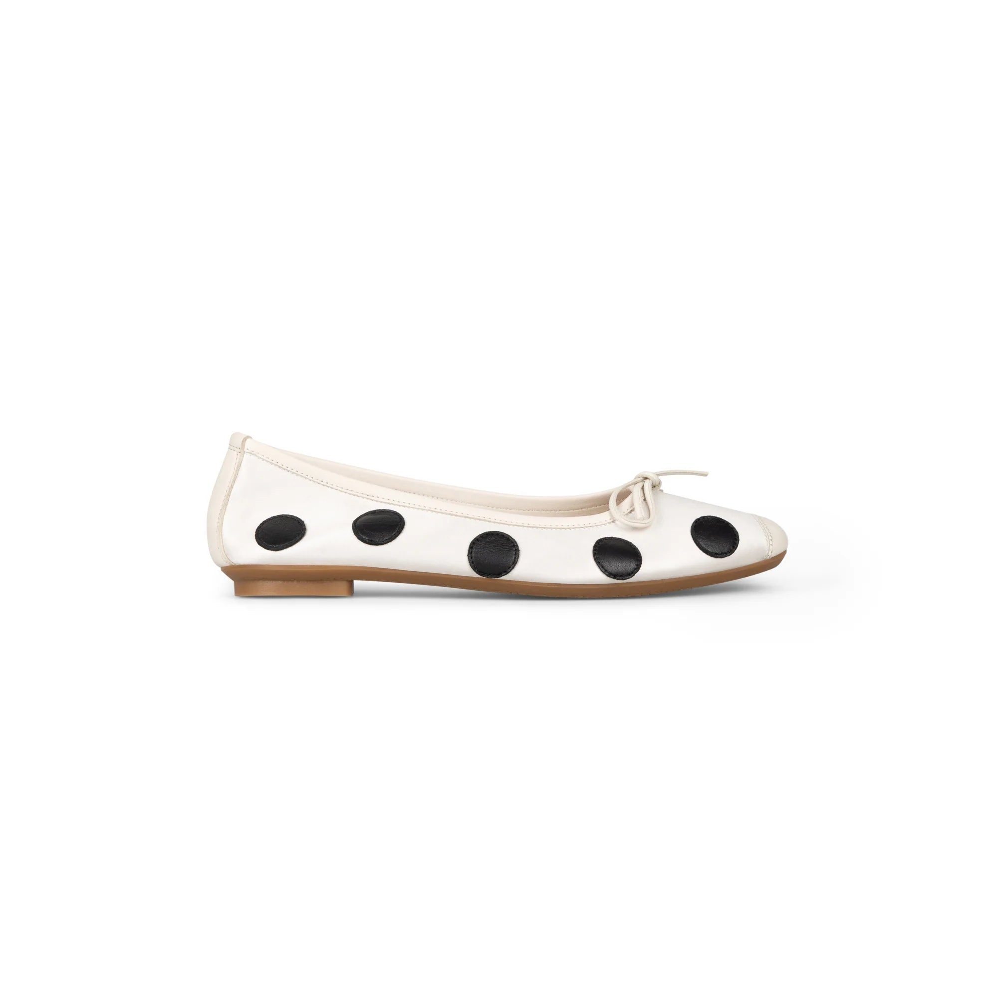 Harmony Ballerinas in Ivory & Black Polkadots