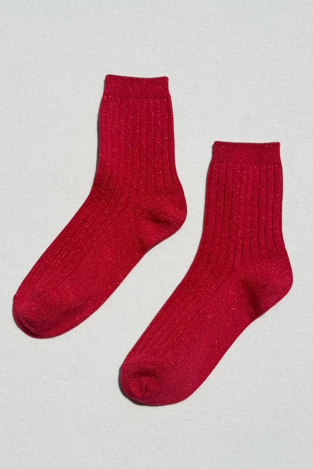 Her Socks Modal Lurex in Ruby Glitter