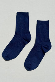 Her Socks Modal Lurex in Sapphire Glitter