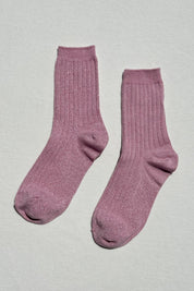 Her Socks Modal Lurex in Sparkling Rose