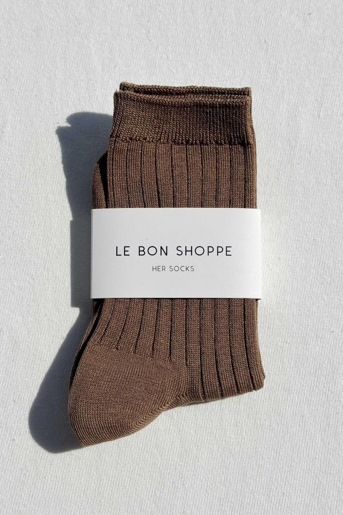 Her Socks in Dark Tan