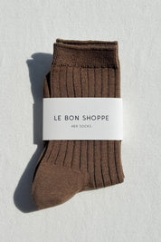 Her Socks in Dark Tan