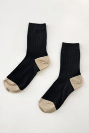 Her Glow Socks in Black/Gold