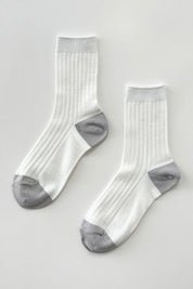Her Glow Socks in White/Silver