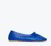 Roma Woven Flat in Cobalt