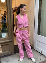 Load image into Gallery viewer, Cord Pleated Trouser in Bonbon
