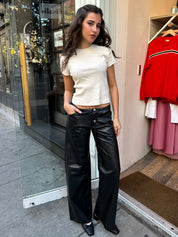 Cool Jeans in Black Leather