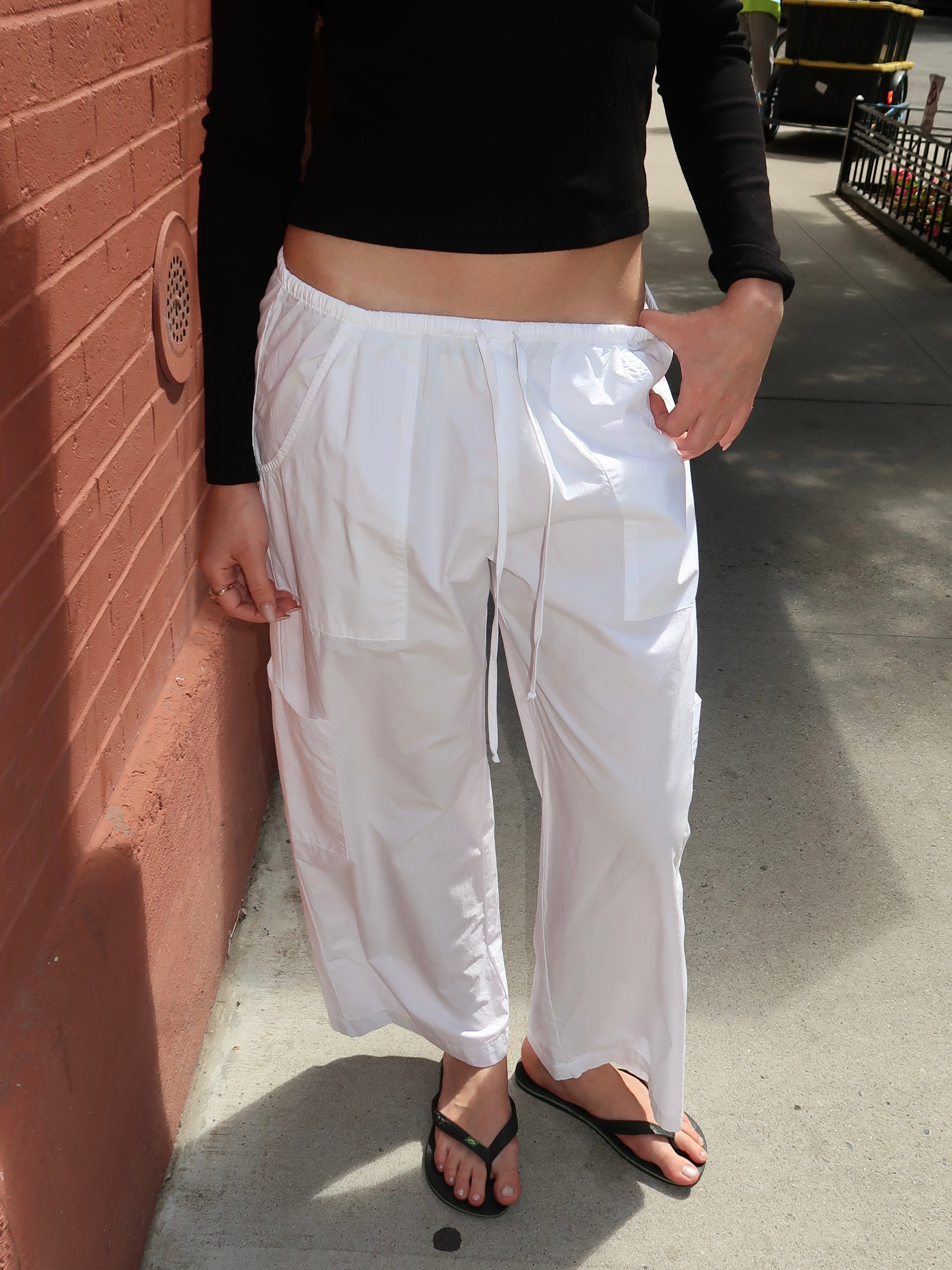 The Pop Drawstring Cargo Pant in Powder