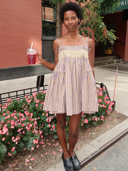 Lilo Mini Dress in Marmalade Check – Isalis