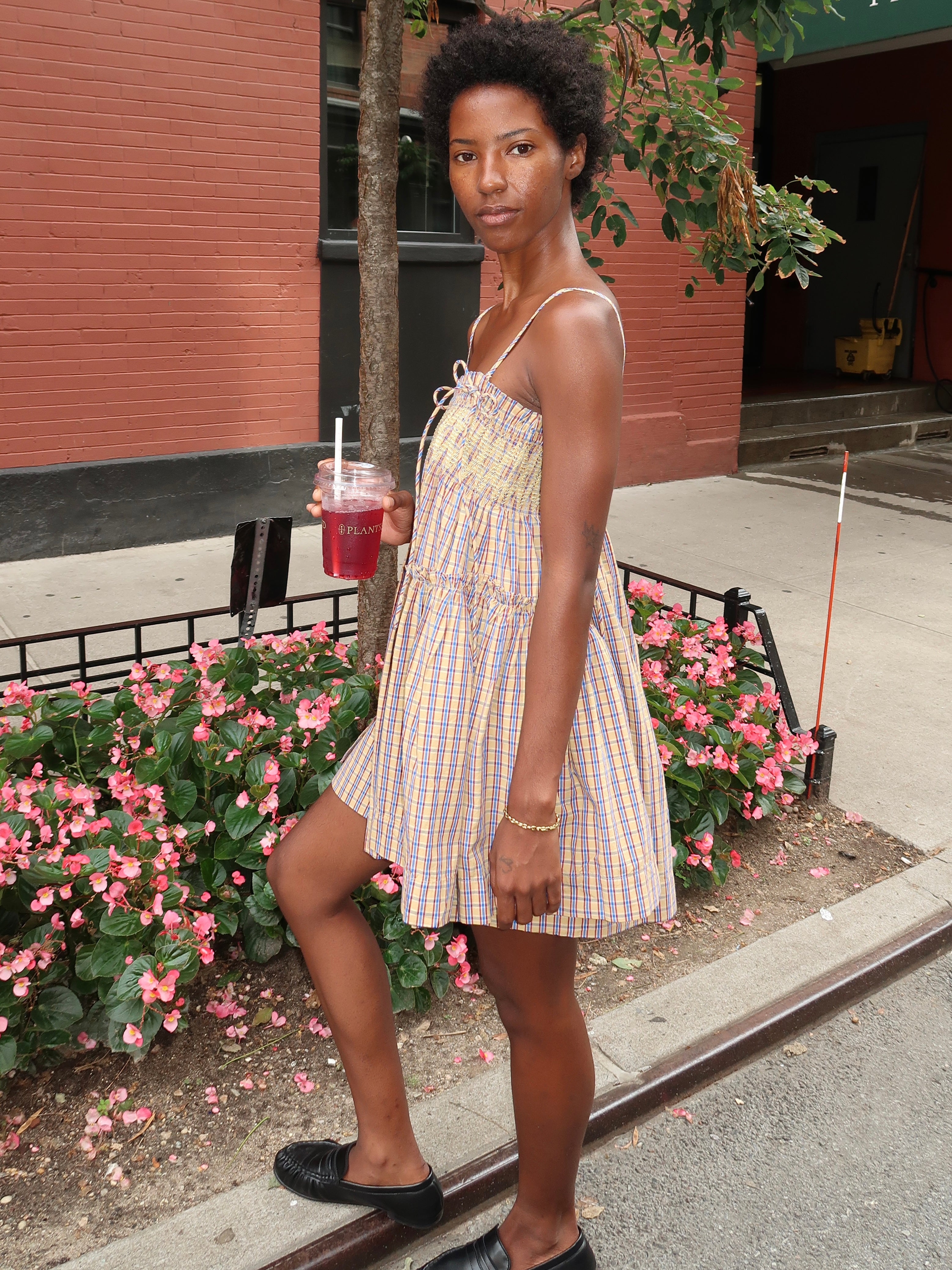 Lilo Mini Dress in Marmalade Check – Isalis