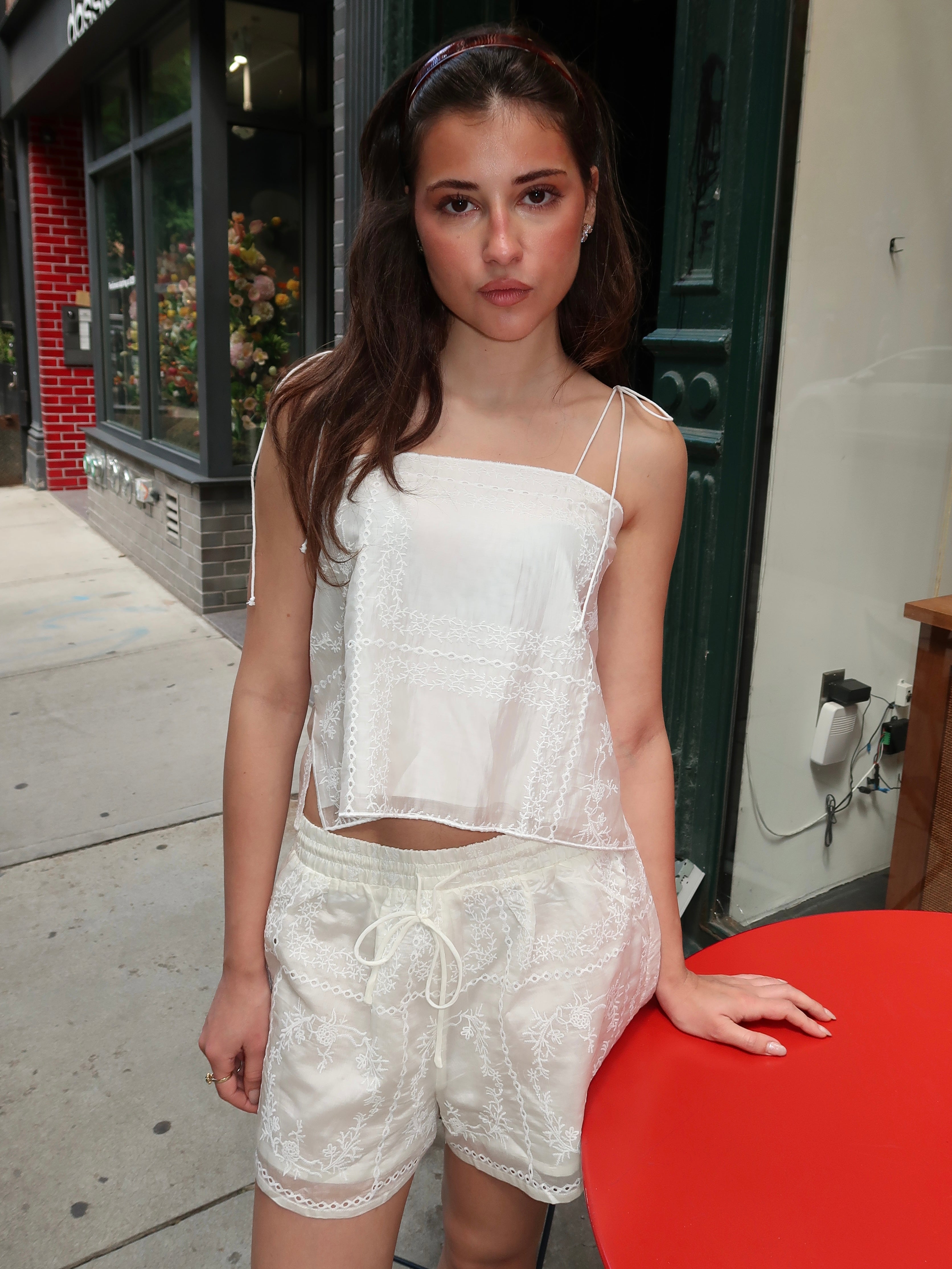 Juju Silk Cami Top in Milk