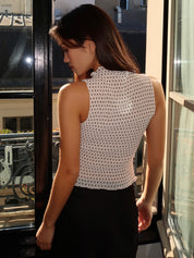 Karla Sheer Top in White Dot
