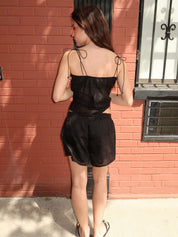 Felicity Embroidered Shorts in Black