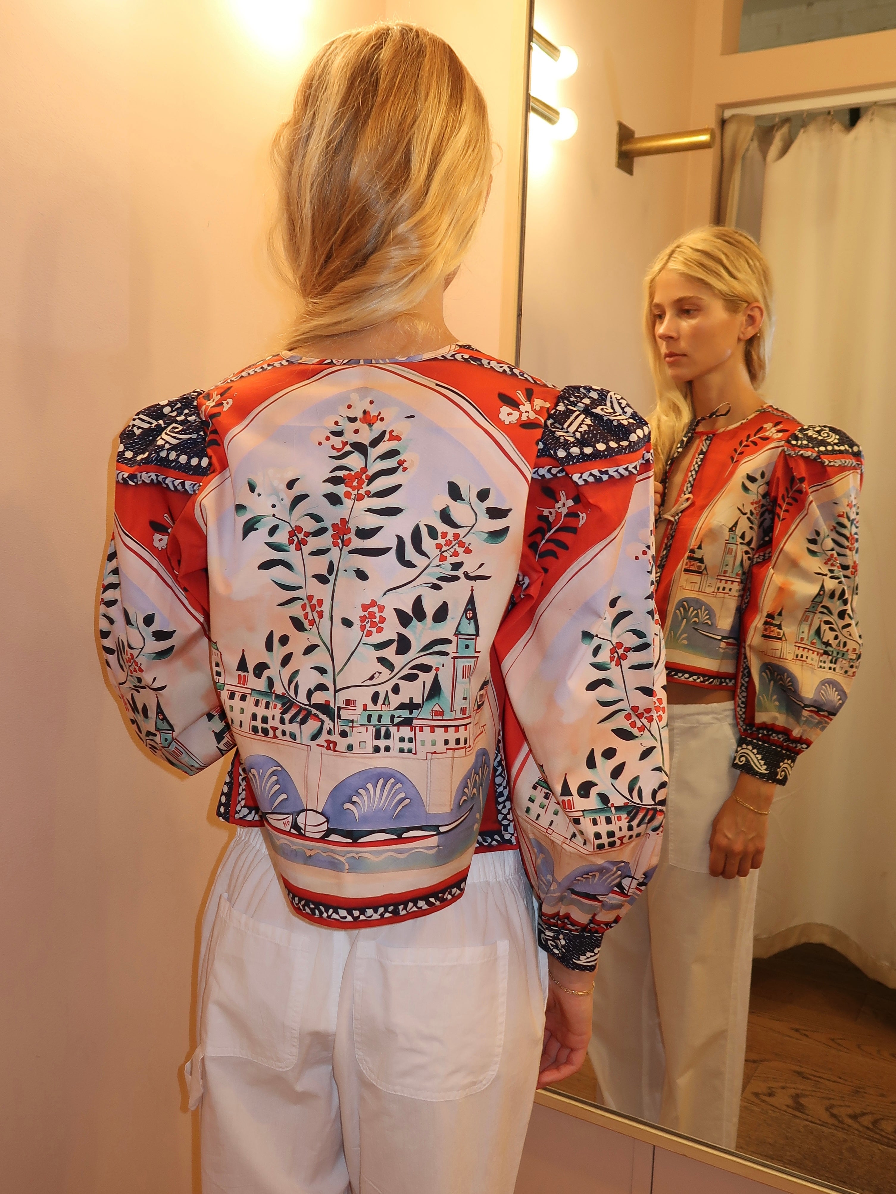 トップス katie Katie Top in Coastal Village – Isalis