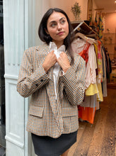 Load image into Gallery viewer, Plaid Tailored Blazer in Beige
