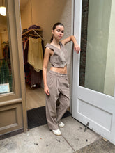 Load image into Gallery viewer, Cord Pleated Trouser in Mushroom
