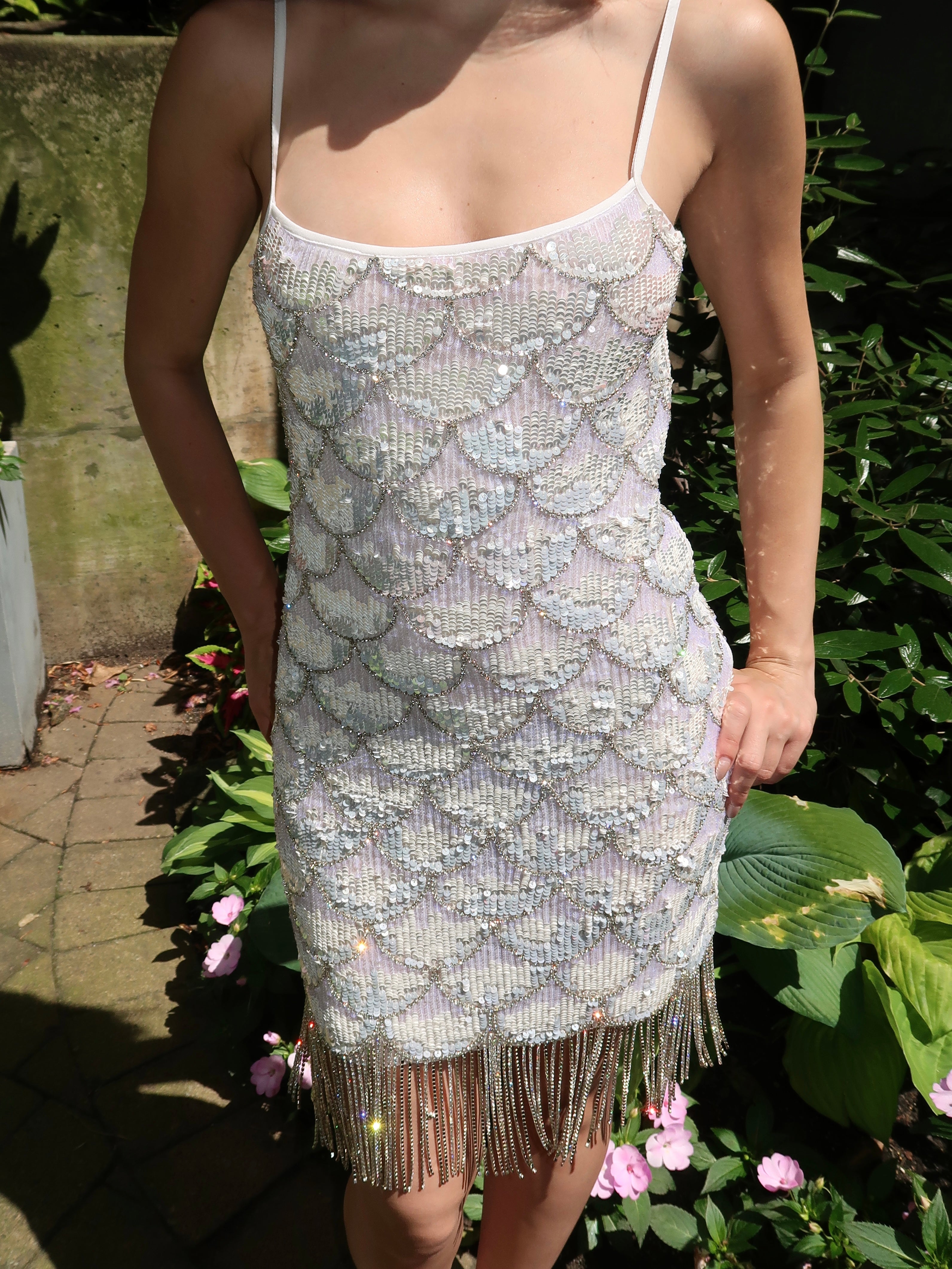 Ecaille Mini Dress in White