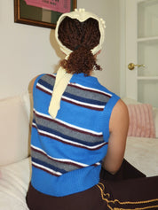 Sofie Vest in Blue Stripe