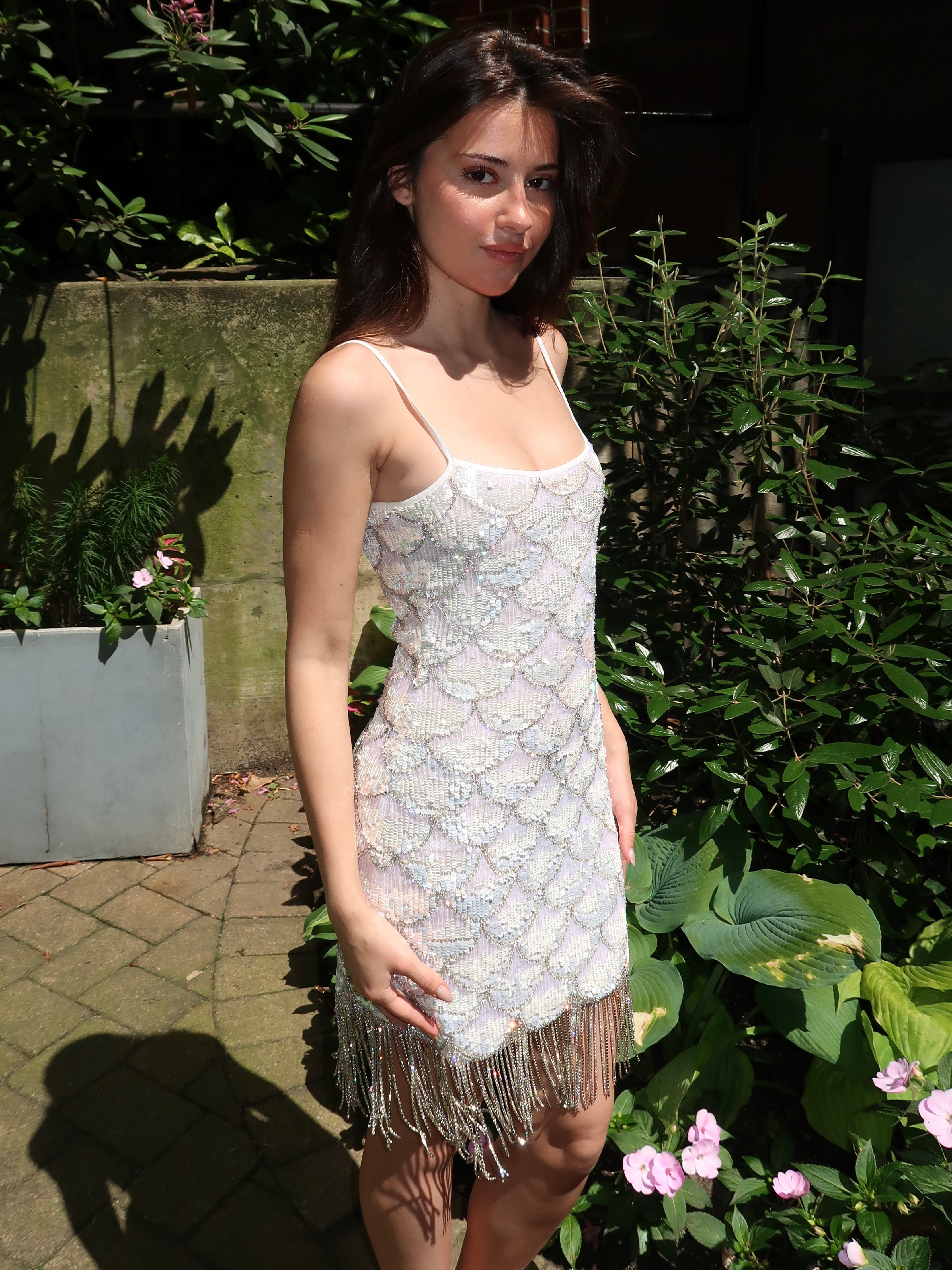 Ecaille Mini Dress in White