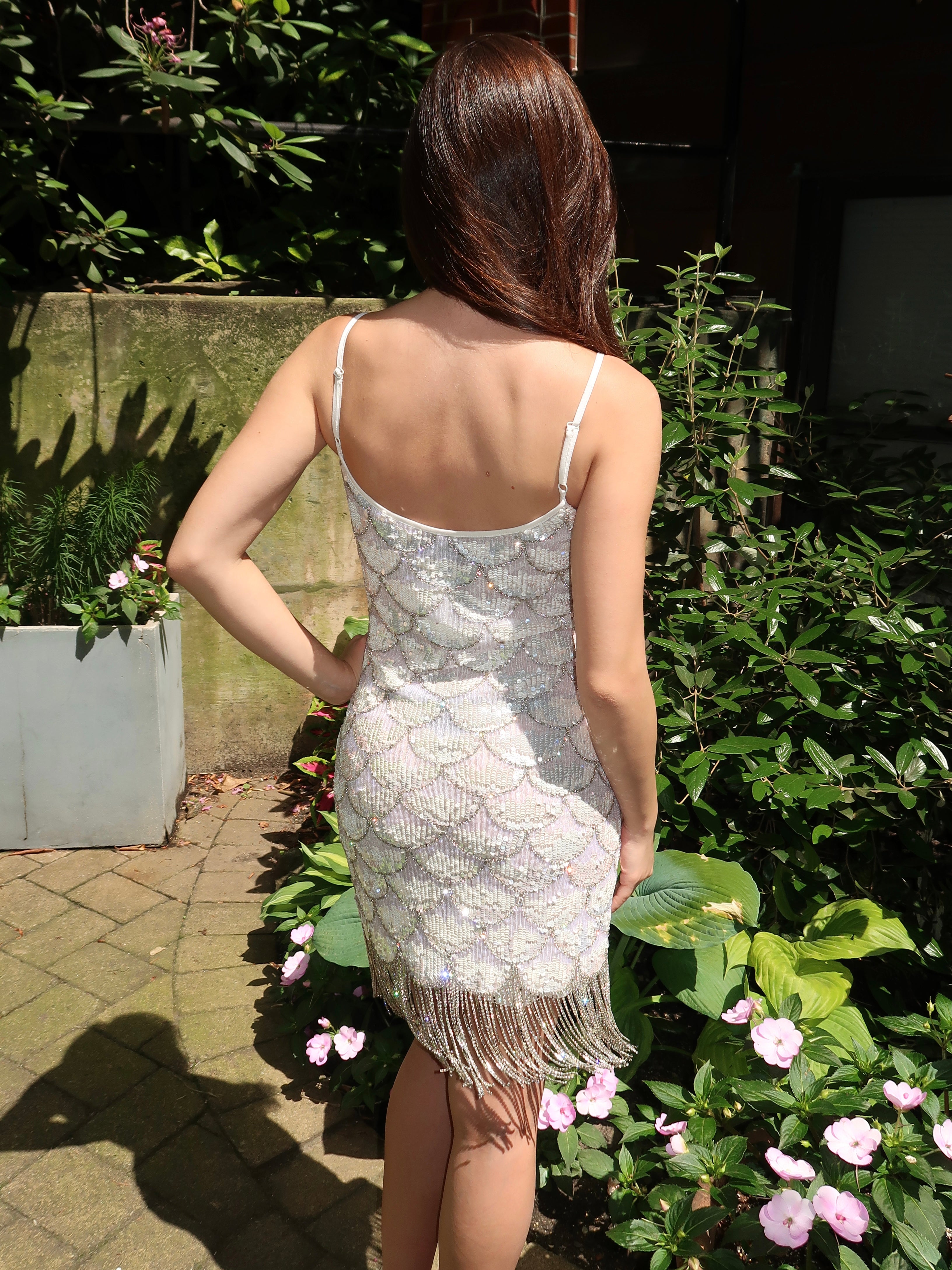Ecaille Mini Dress in White