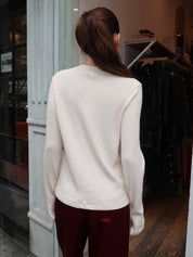 Sweater Rib Cardi in Creme