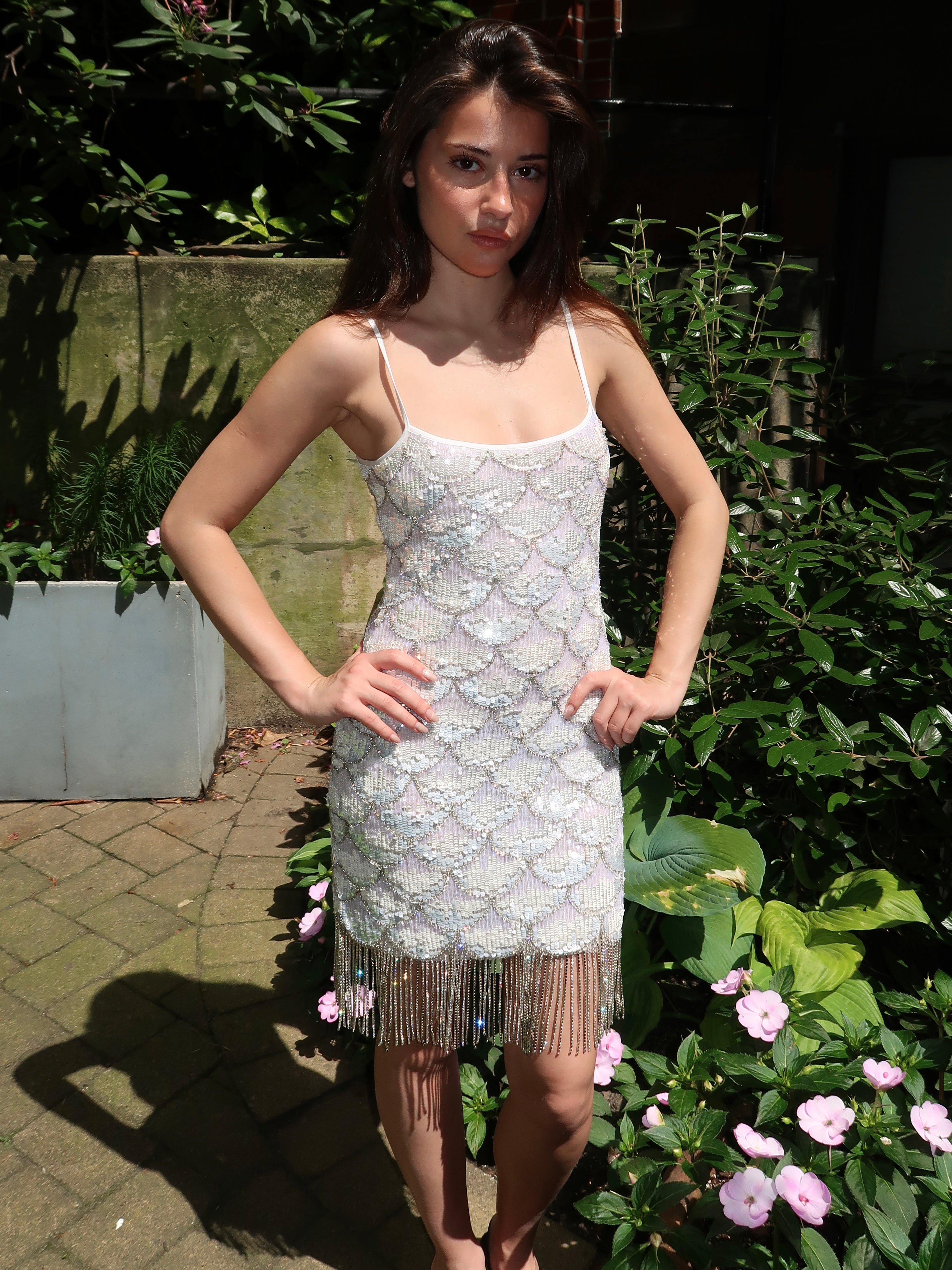 Ecaille Mini Dress in White