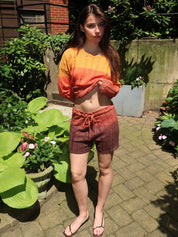 Sunset Knit Ripped Short in Sunset