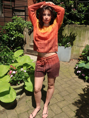 Sunset Knit Ripped Short in Sunset