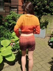 Sunset Knit Ripped Short in Sunset