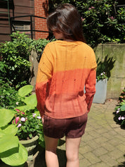 Sunset Ripped Knit Sweather in Sunset