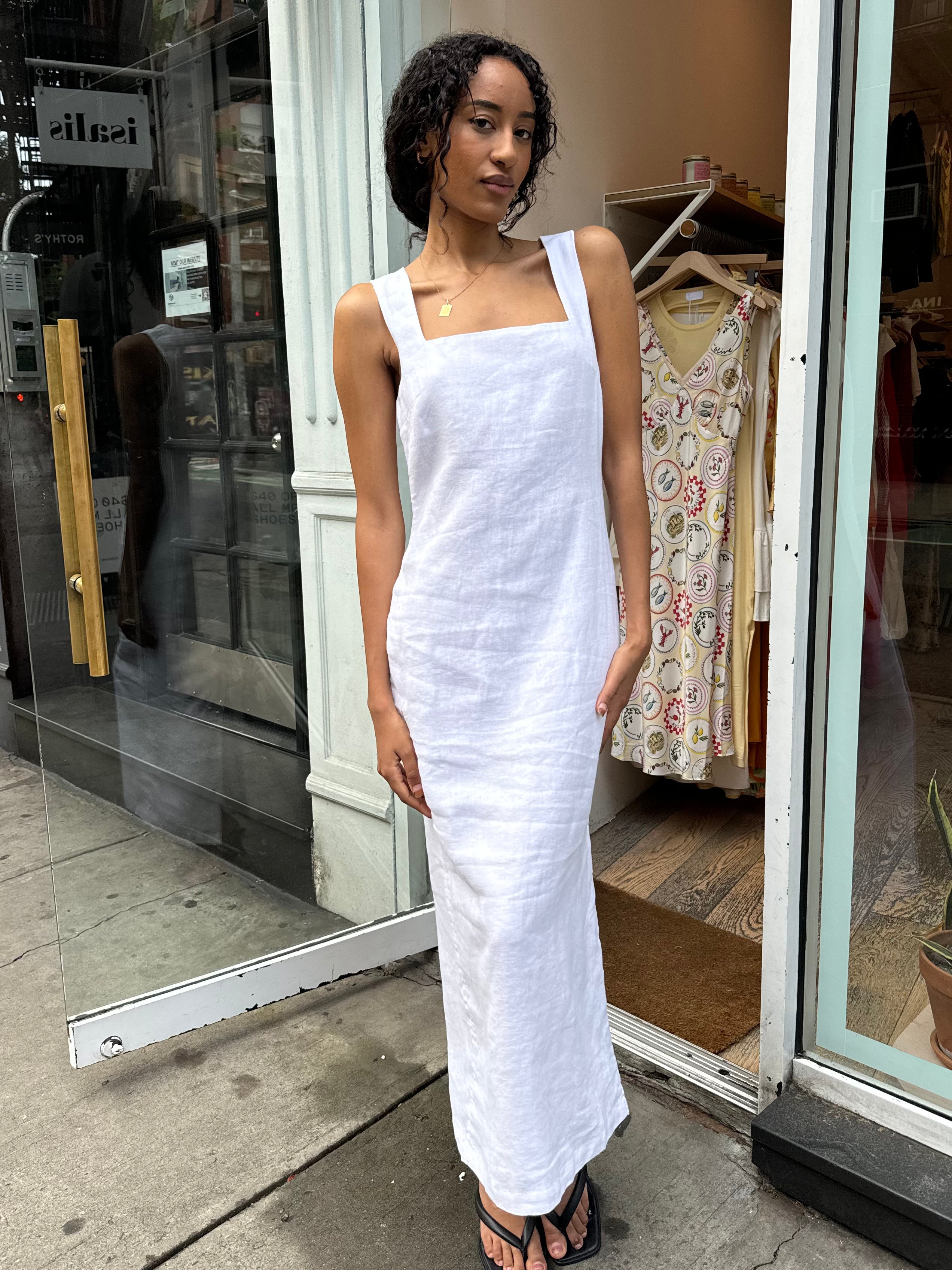 Alice Midi Dress in Ivory Isalis Alice Midi Dress in Ivory Isalis