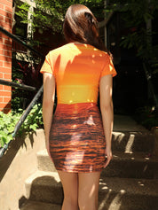 Sunset T Shirt Dress in Sunset