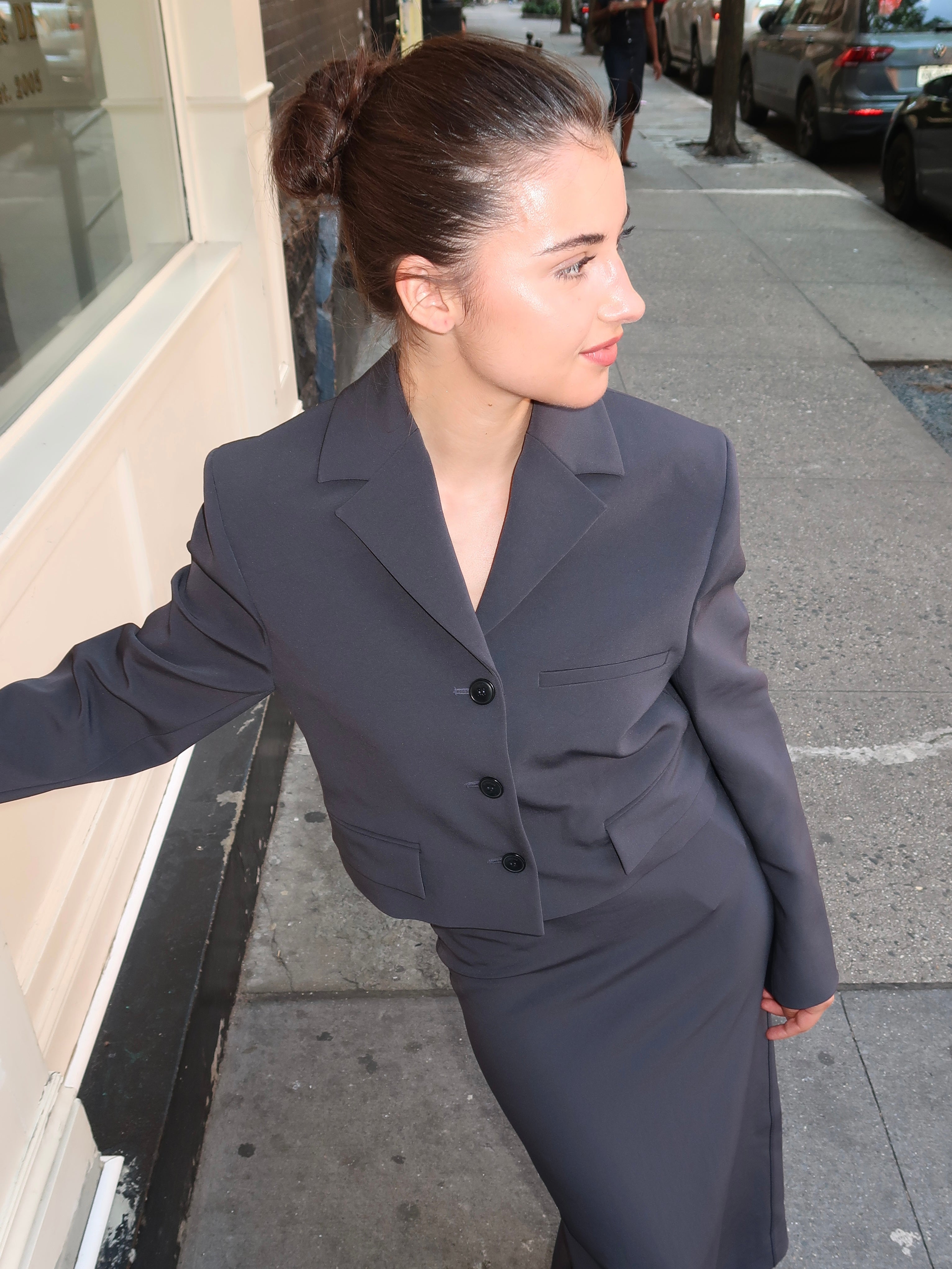 Sinead Jacket in Jersey Blue