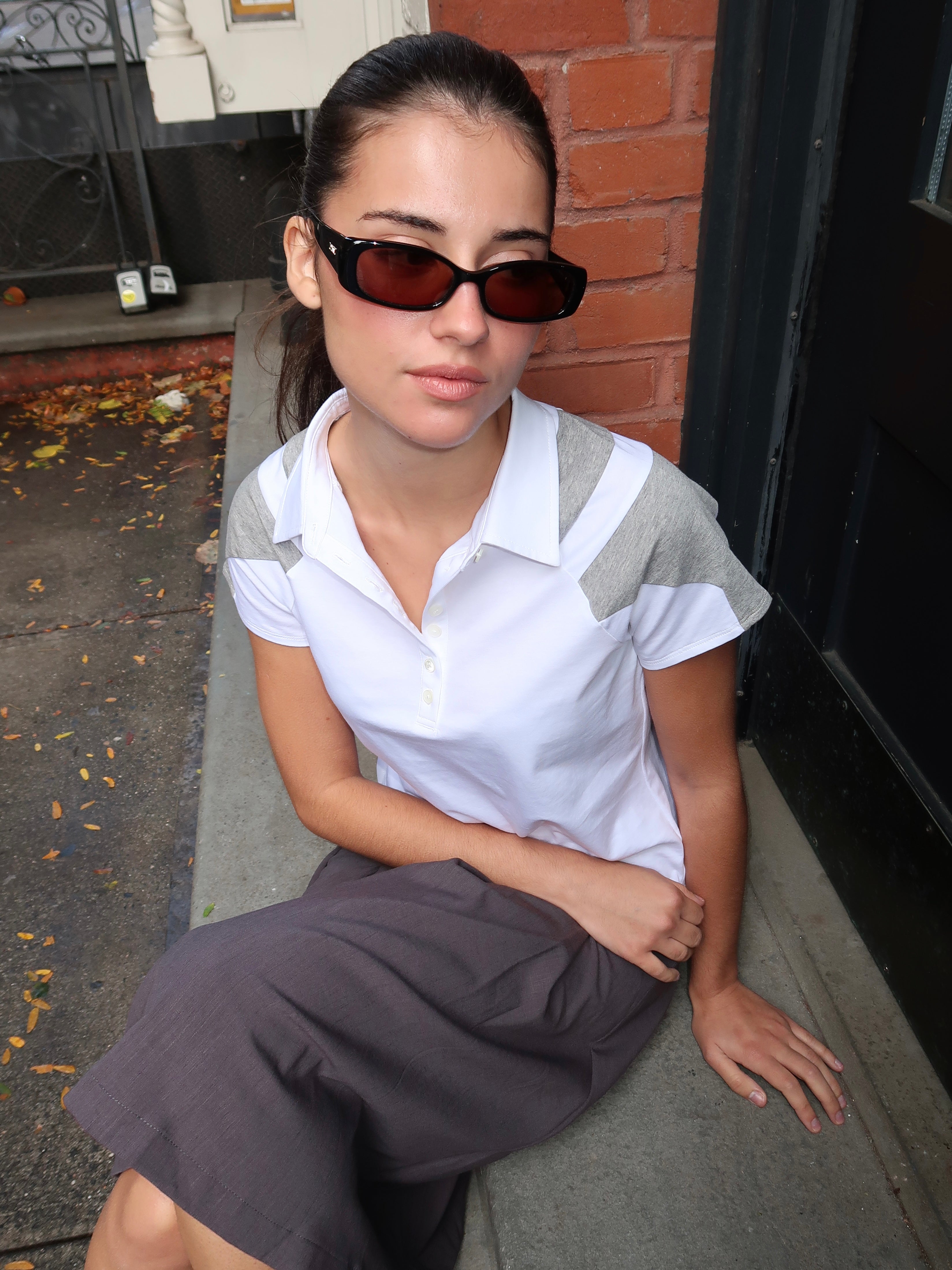 Paige Polo Tee in White
