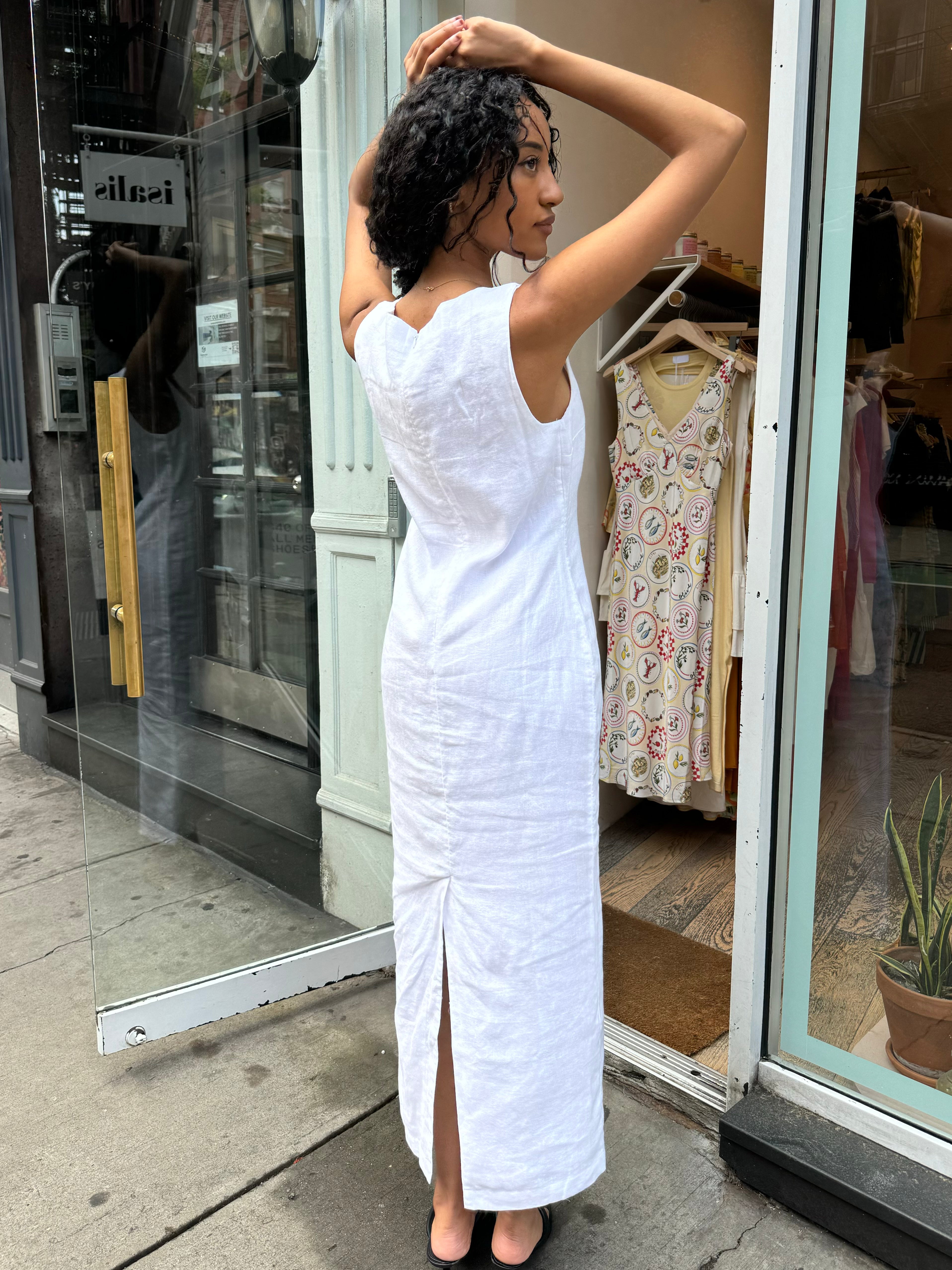 Alice Midi Dress in Ivory Isalis Alice Midi Dress in Ivory Isalis