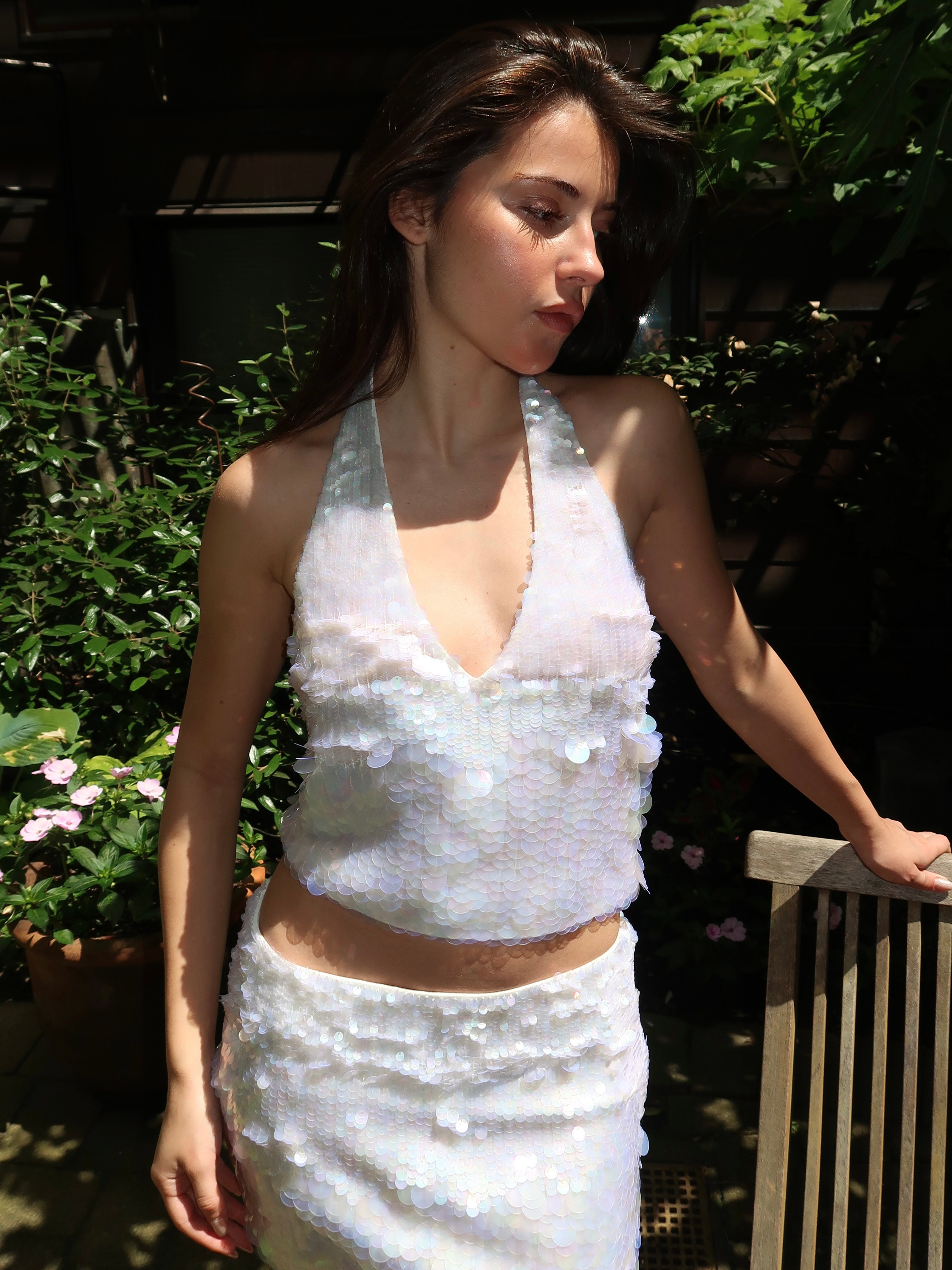 Angel Halter Top in White