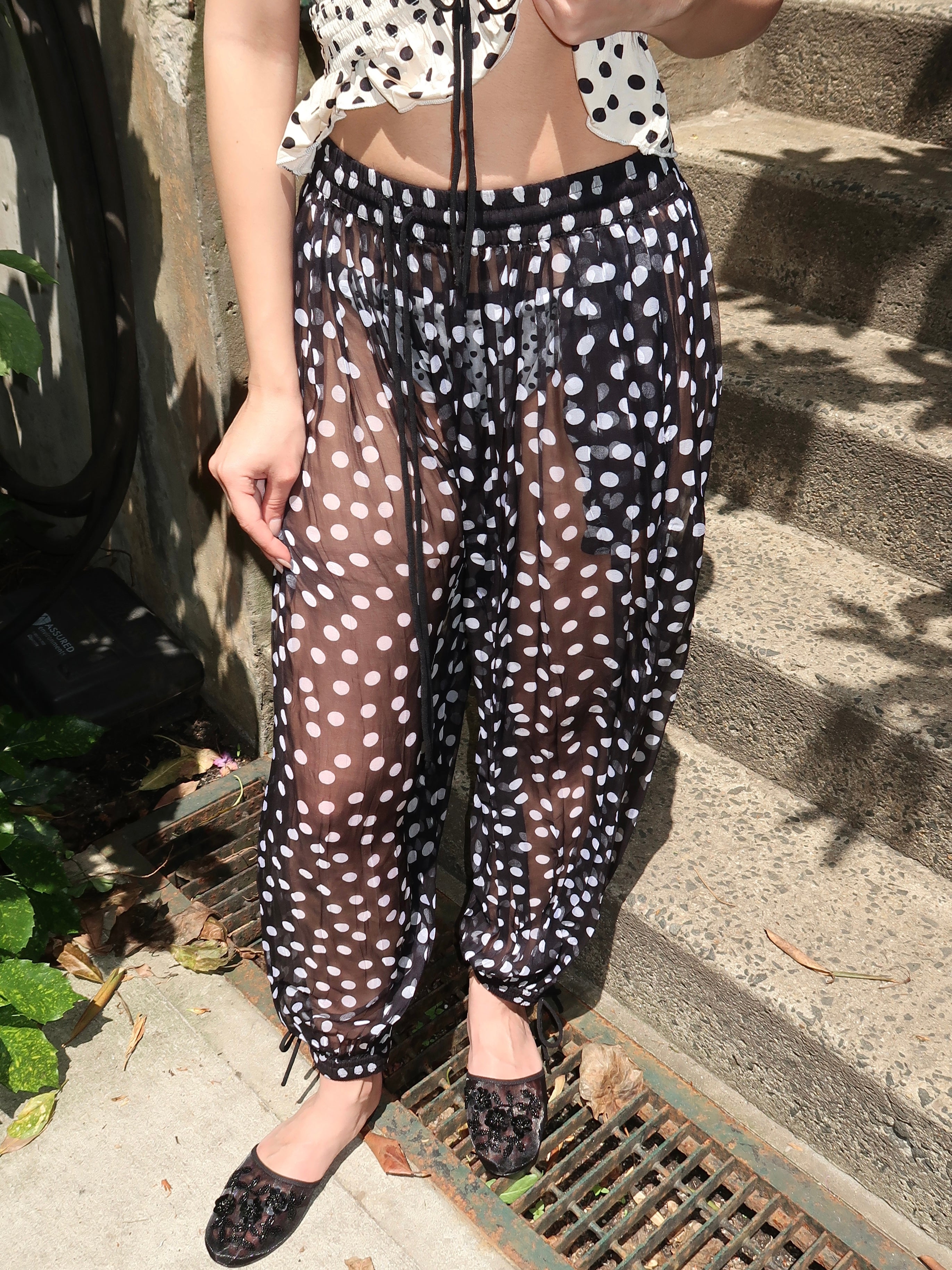 Ballon Pants Polka in Black