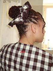 Frill Edge Scrunchie in Butter Gingham