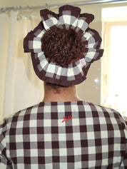 Frill Edge Scrunchie in Butter Gingham