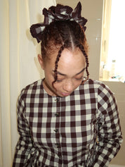 Frill Edge Scrunchie in Butter Gingham