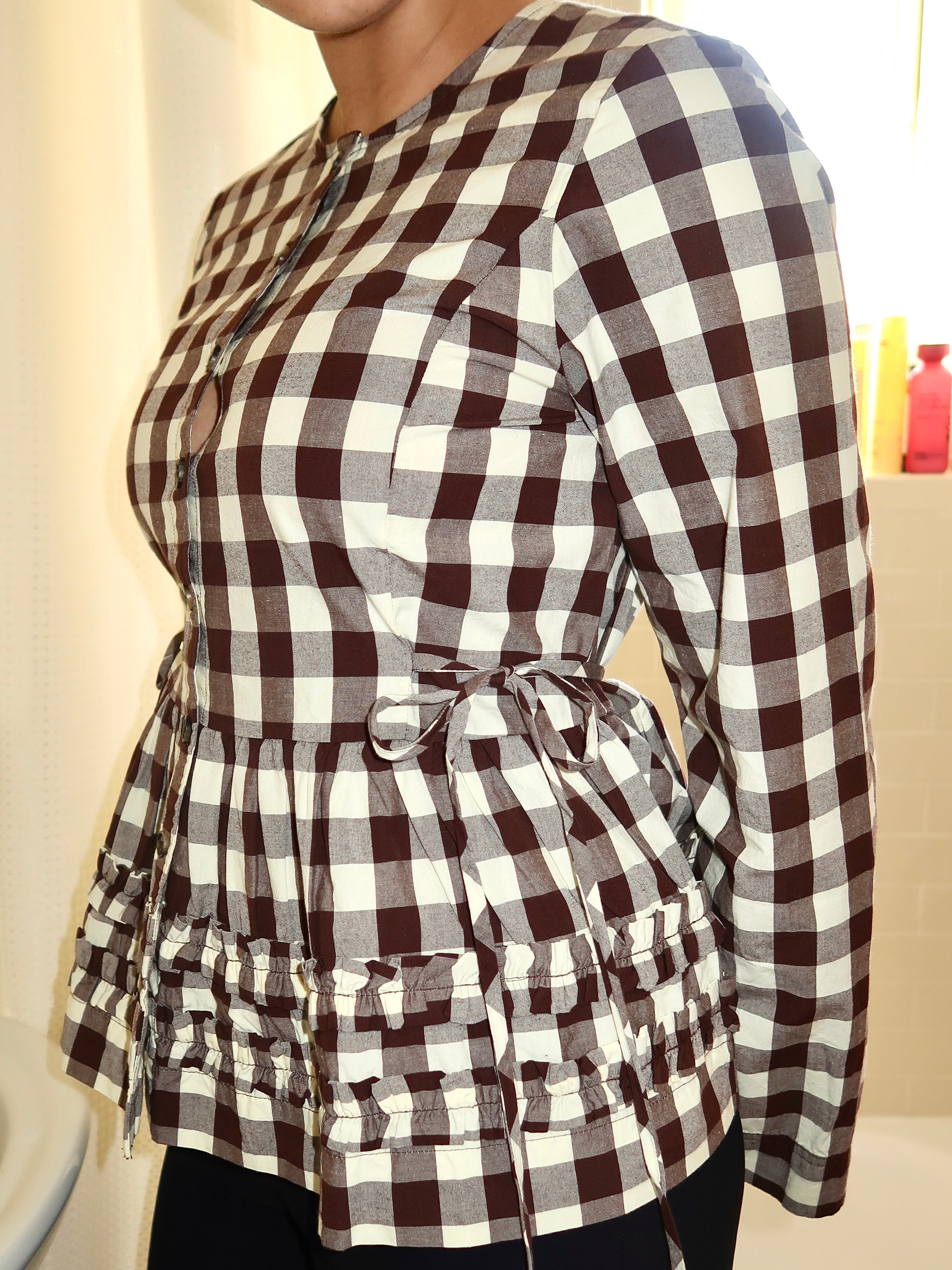 Madison Blouse in Butter Gingham