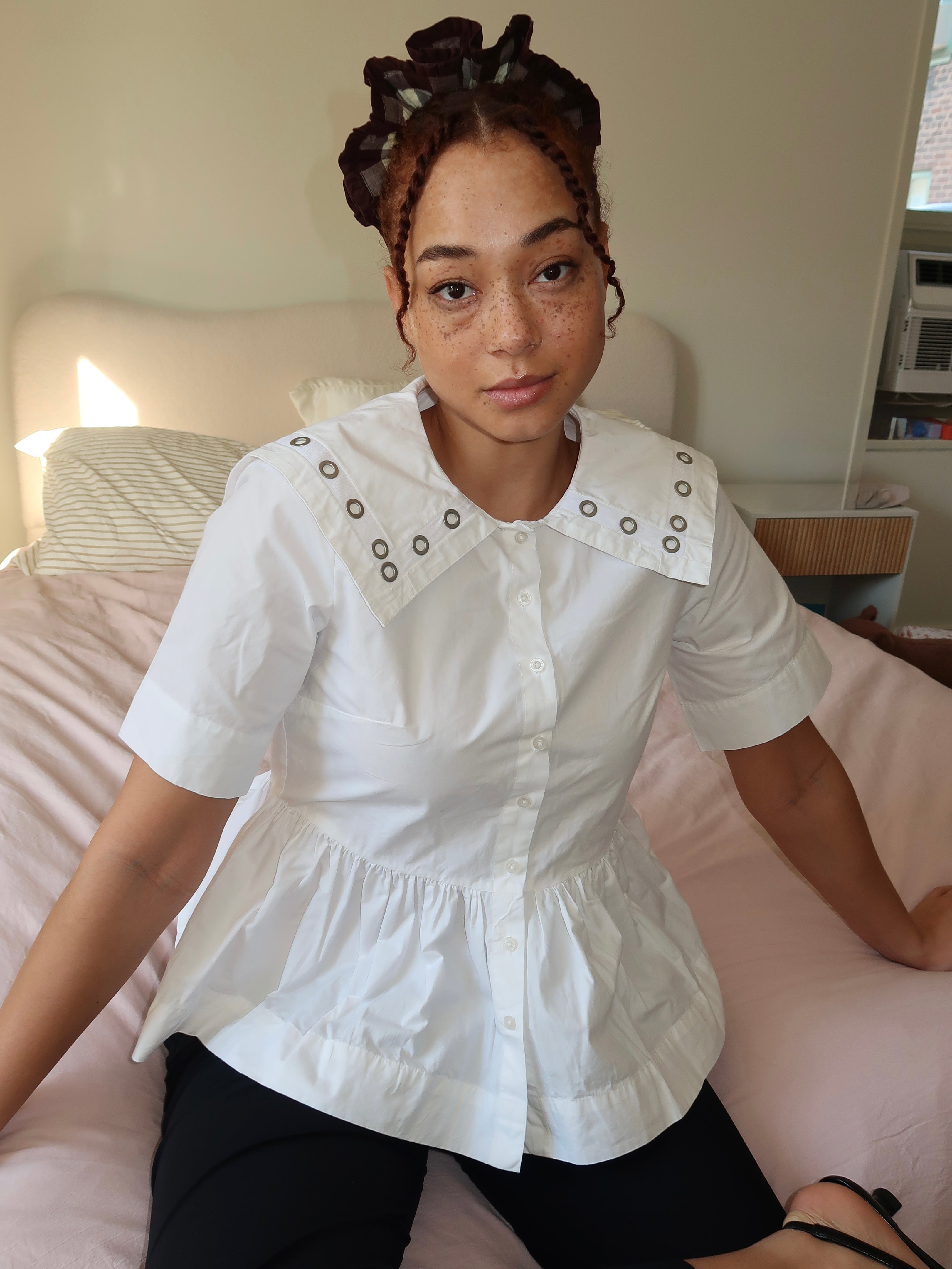 Cyrus Eyelet Blouse in White