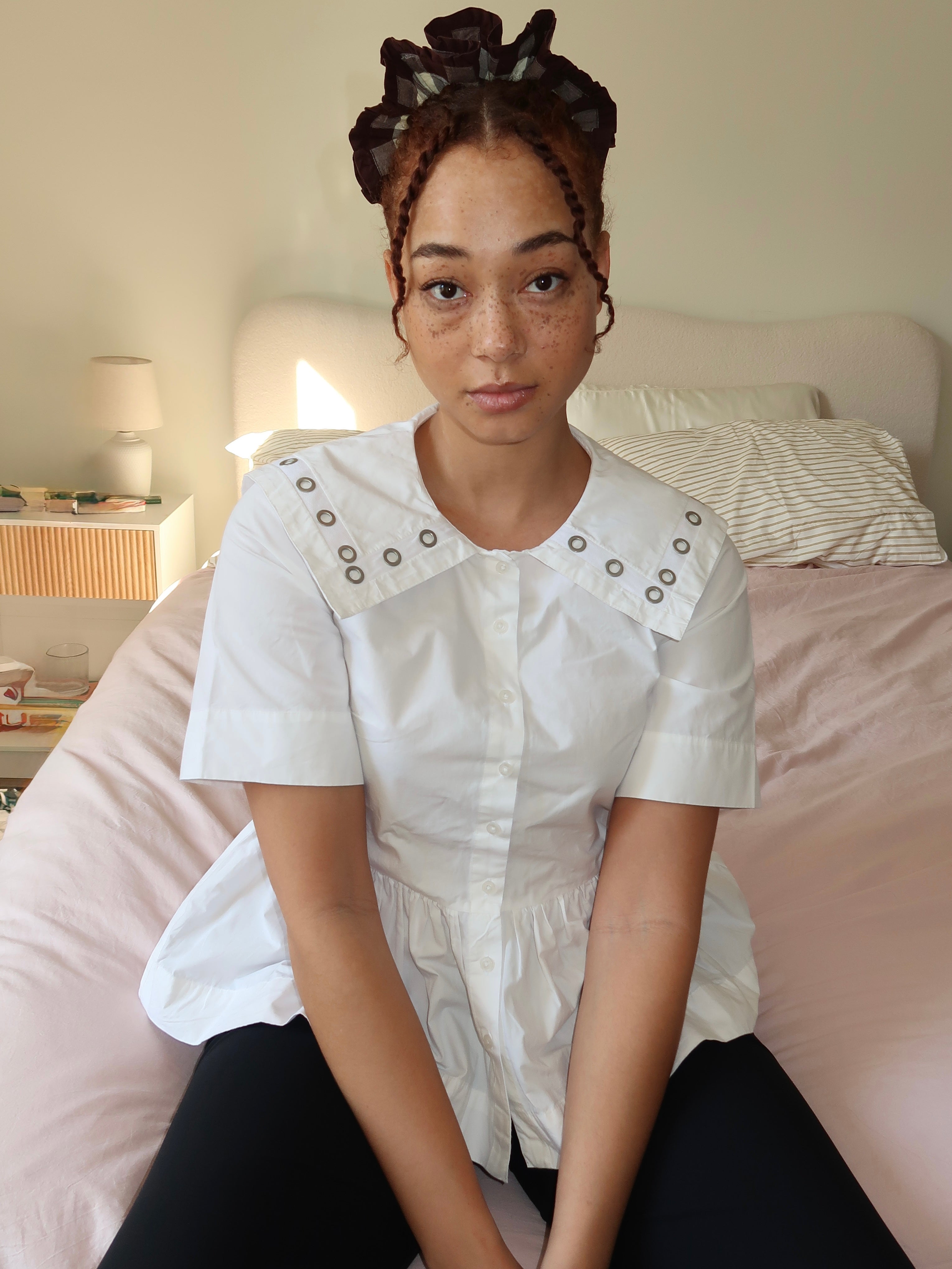 Cyrus Eyelet Blouse in White